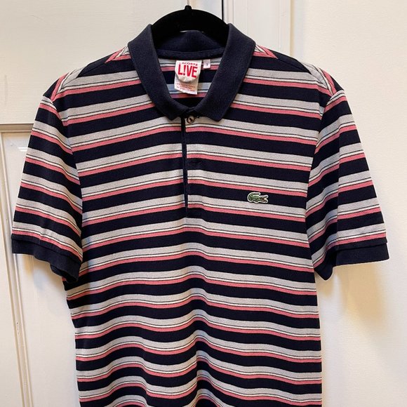 Lacoste Shirts Mens Striped Lacoste Live Polo Size 3 Xsmall Poshmark